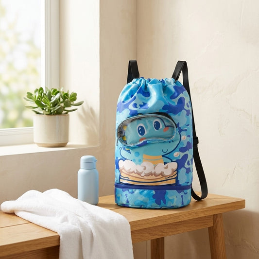 Splashsplit™ Children's Wet Dry Swimming Bag in a calm home setting