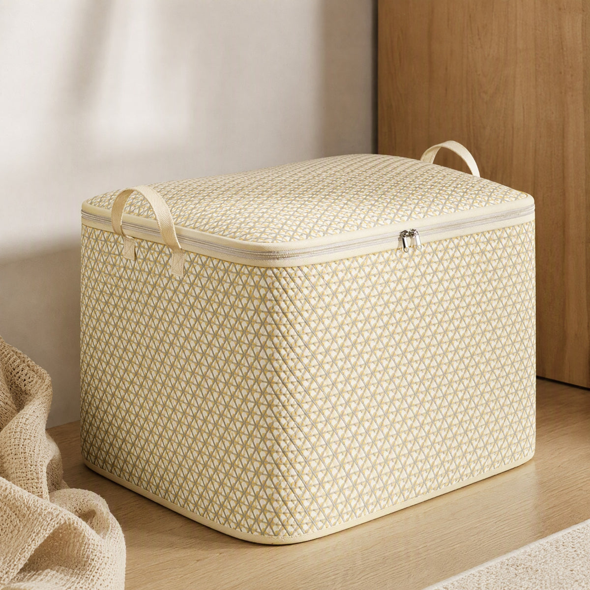 Gridtote™ Diamond Grid Fabric Storage Bag, styled close view
