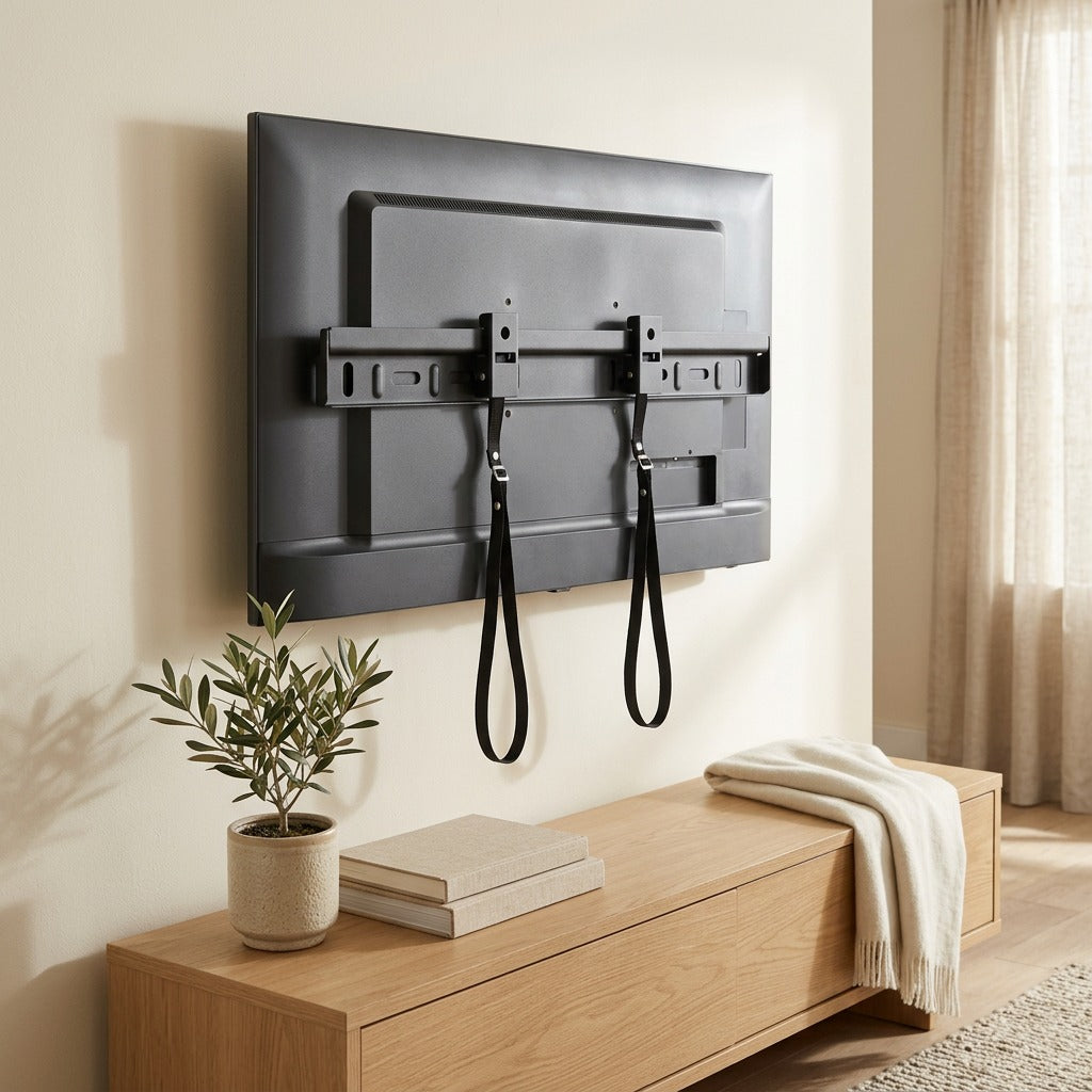 Wallhook™ Iron TV Wall Hanger in a calm home setting