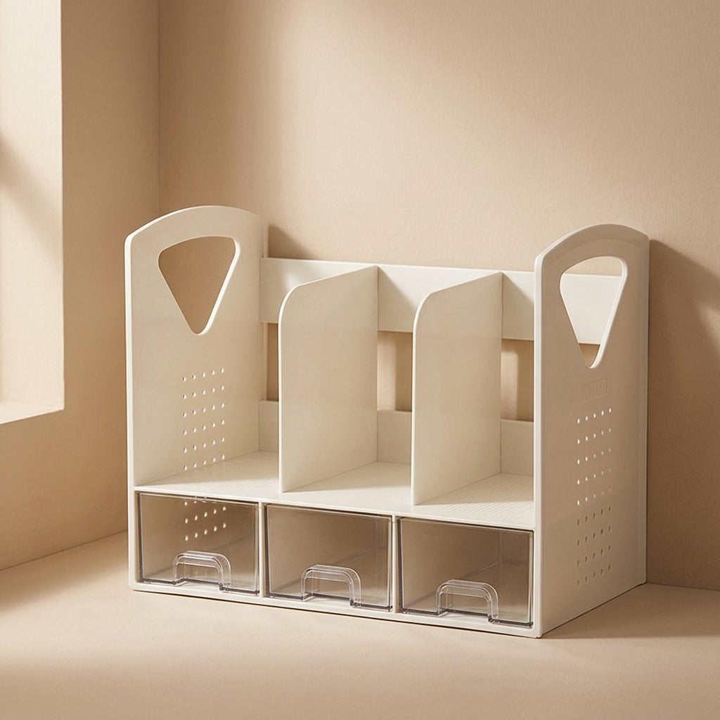Bookdrawer™ Plastic Desktop Bookshelf With Drawer