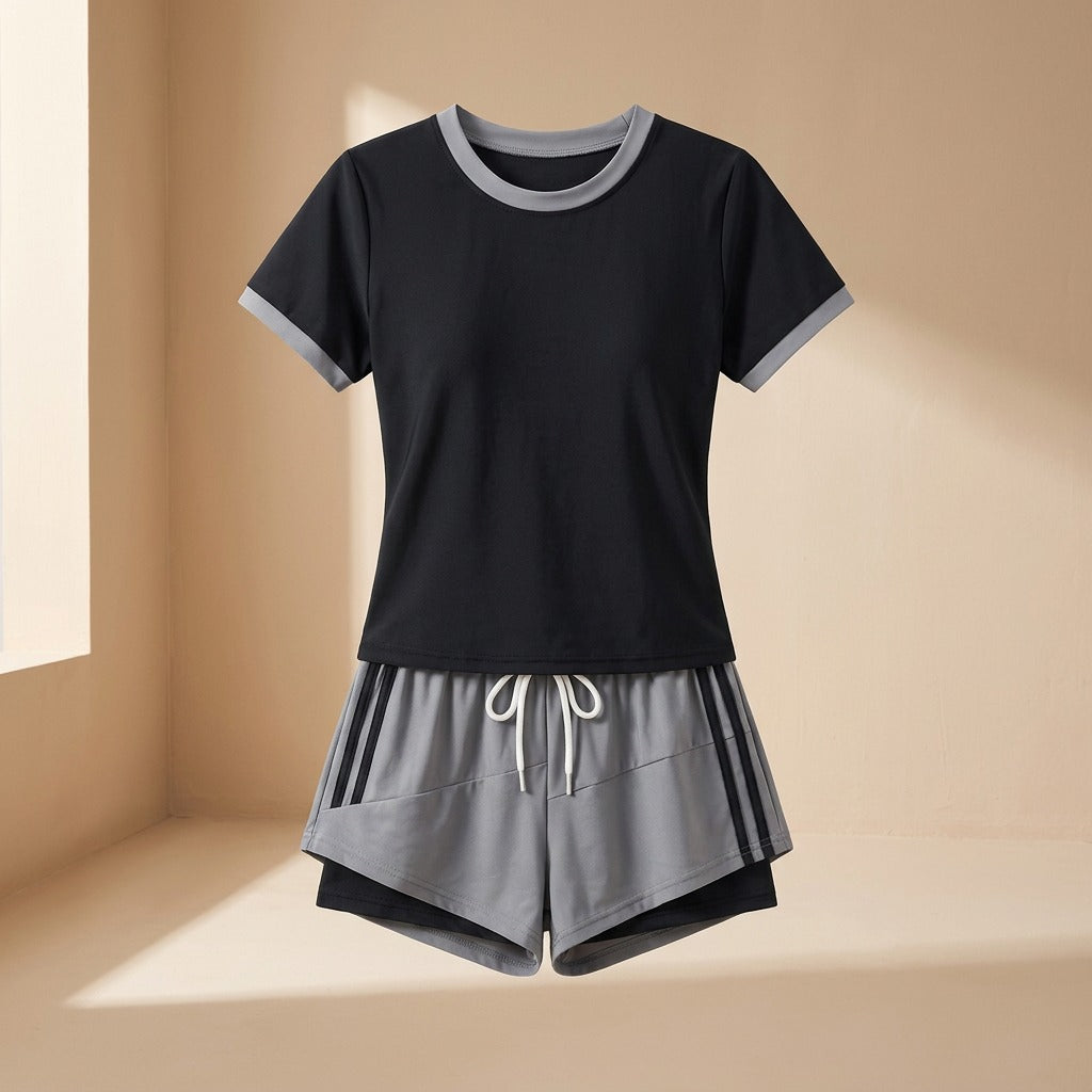 Sunpair™ Women's Two-Piece Short Sleeve Swimsuit