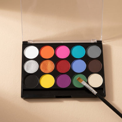 Colorwash™ 15-Color Water-Soluble Face Paint, material and detail close-up