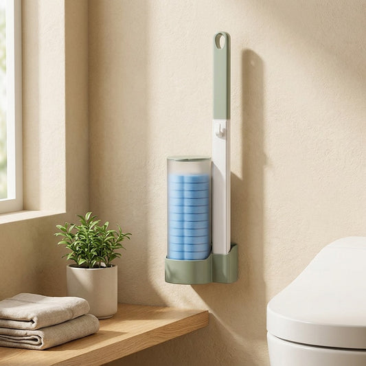 Brushhook™ Plastic Wall-Mounted Toilet Brush in a calm home setting
