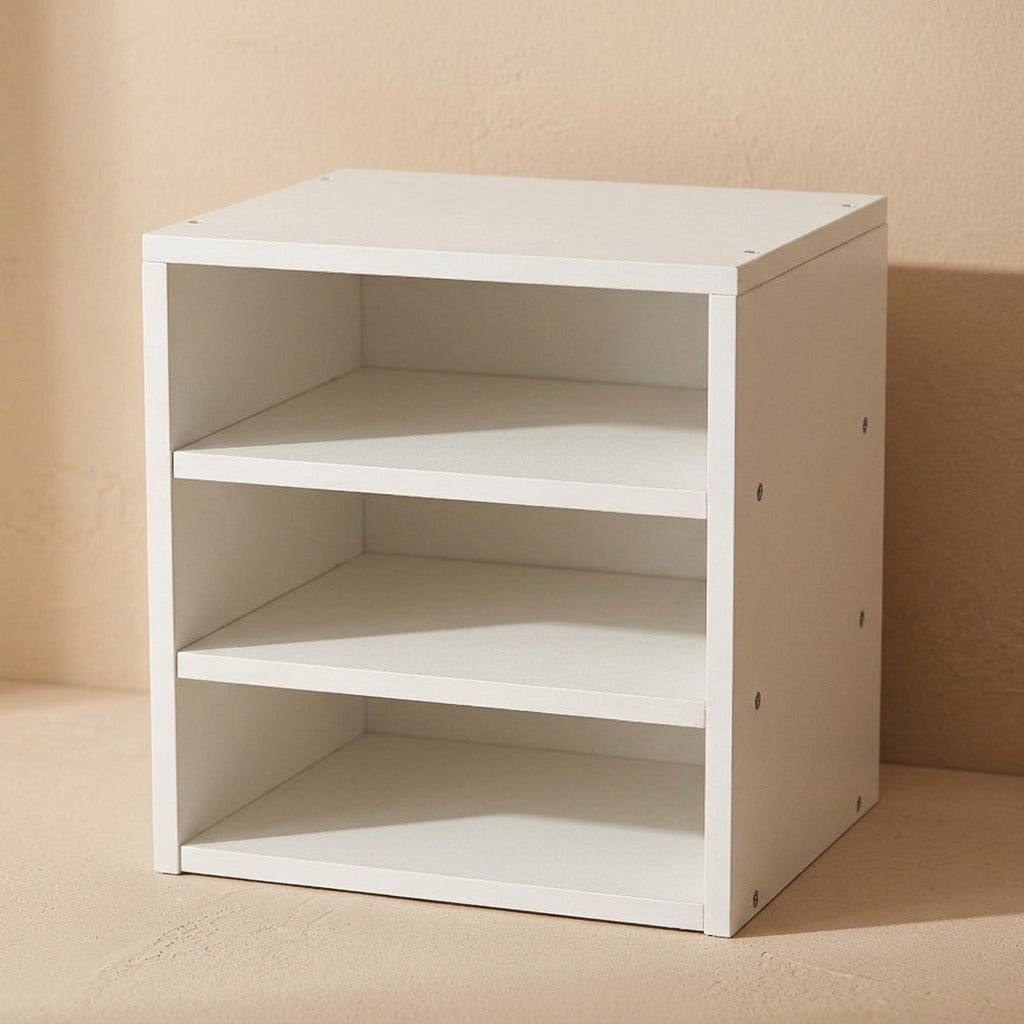 Brightrack™ White Desktop Storage Rack, material and detail close-up