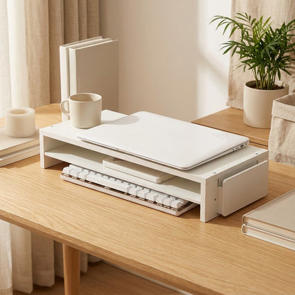 Brightrack™ White Desktop Storage Rack in a calm home setting