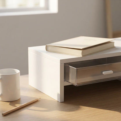 Brightrack™ White Desktop Storage Rack, styled close view