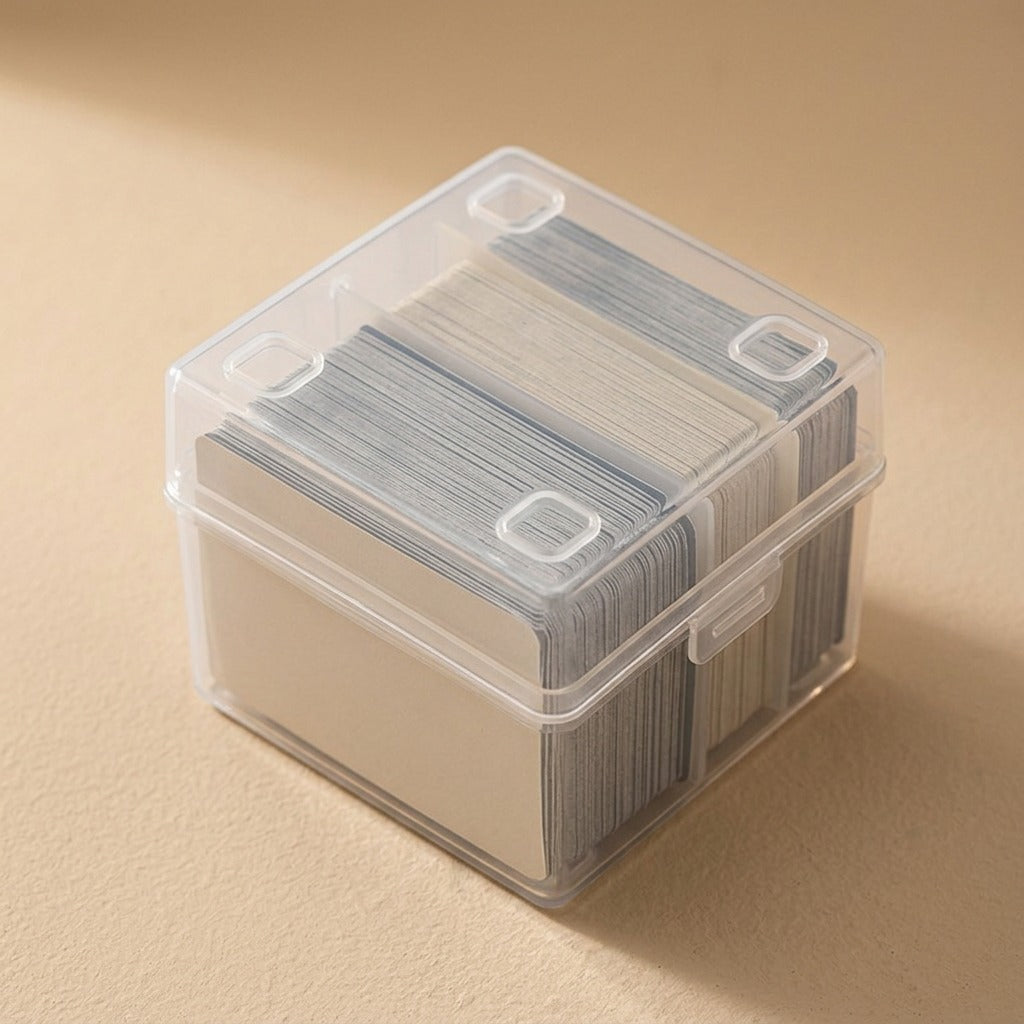 Clearcache™ Transparent Card Storage Box, material and detail close-up