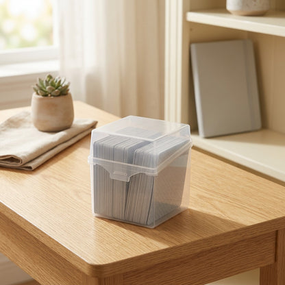 Clearcache™ Transparent Card Storage Box in a calm home setting