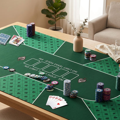 Dealgrip™ Oversized Rubber Poker Table Mat in a calm home setting