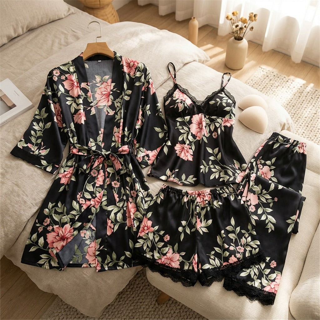 Lacedream™ Lace Polyester Pajama Set, styled close view