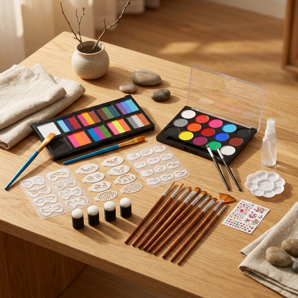 Paintplay™ Water-Soluble Face Paint Set, styled close view