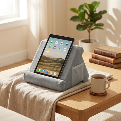Pagecush™ Polyester Reading Pillow Pad in a calm home setting