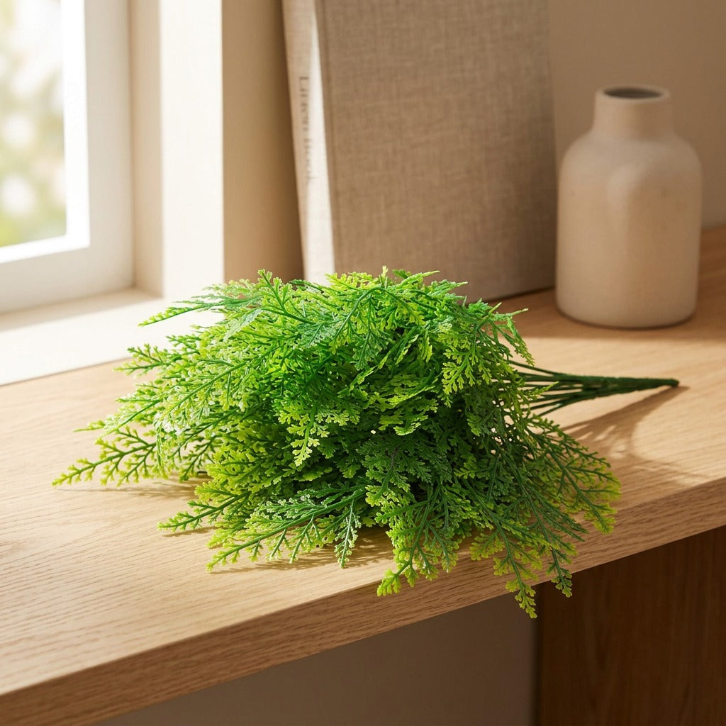 Fernscape™ Plastic Fern Plant Wall Decoration, styled close view
