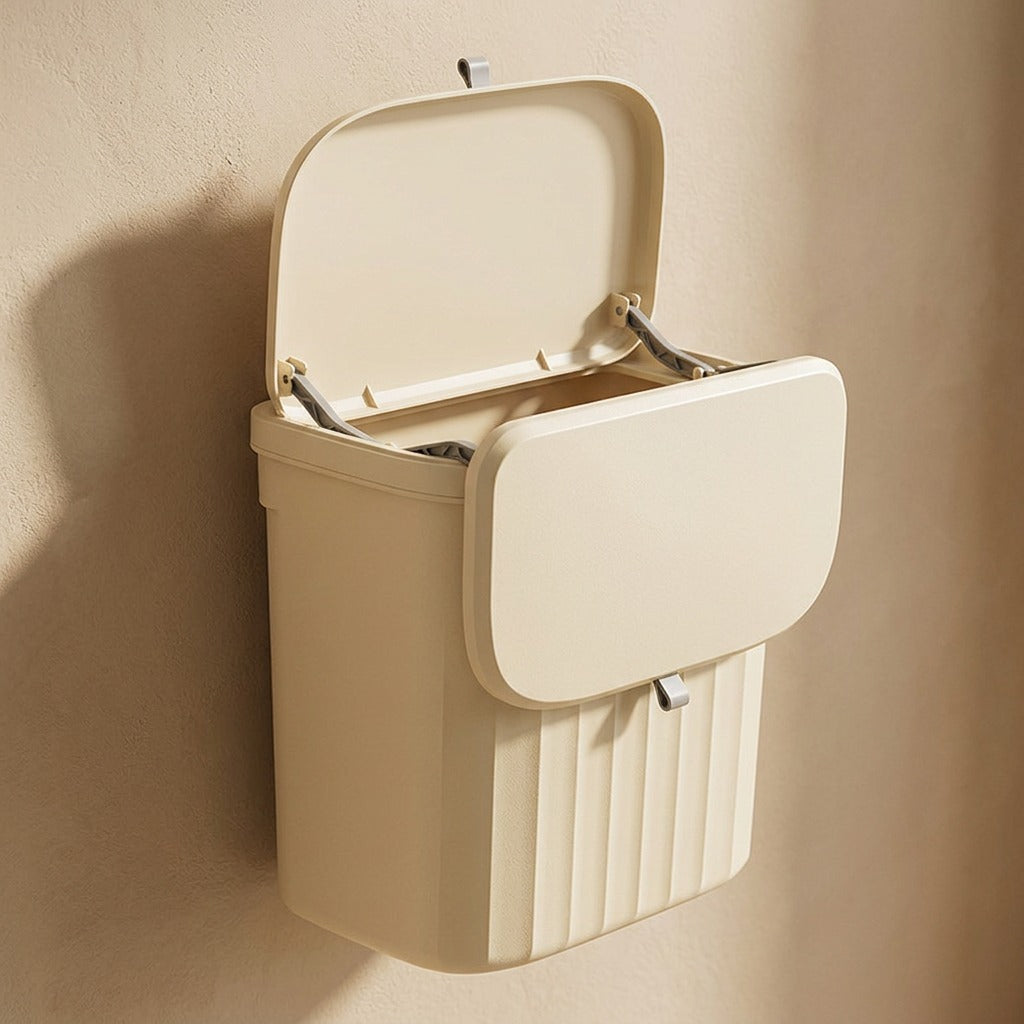 Wallbin™ 12L Wall-Mounted Plastic Trash Can, material and detail close-up