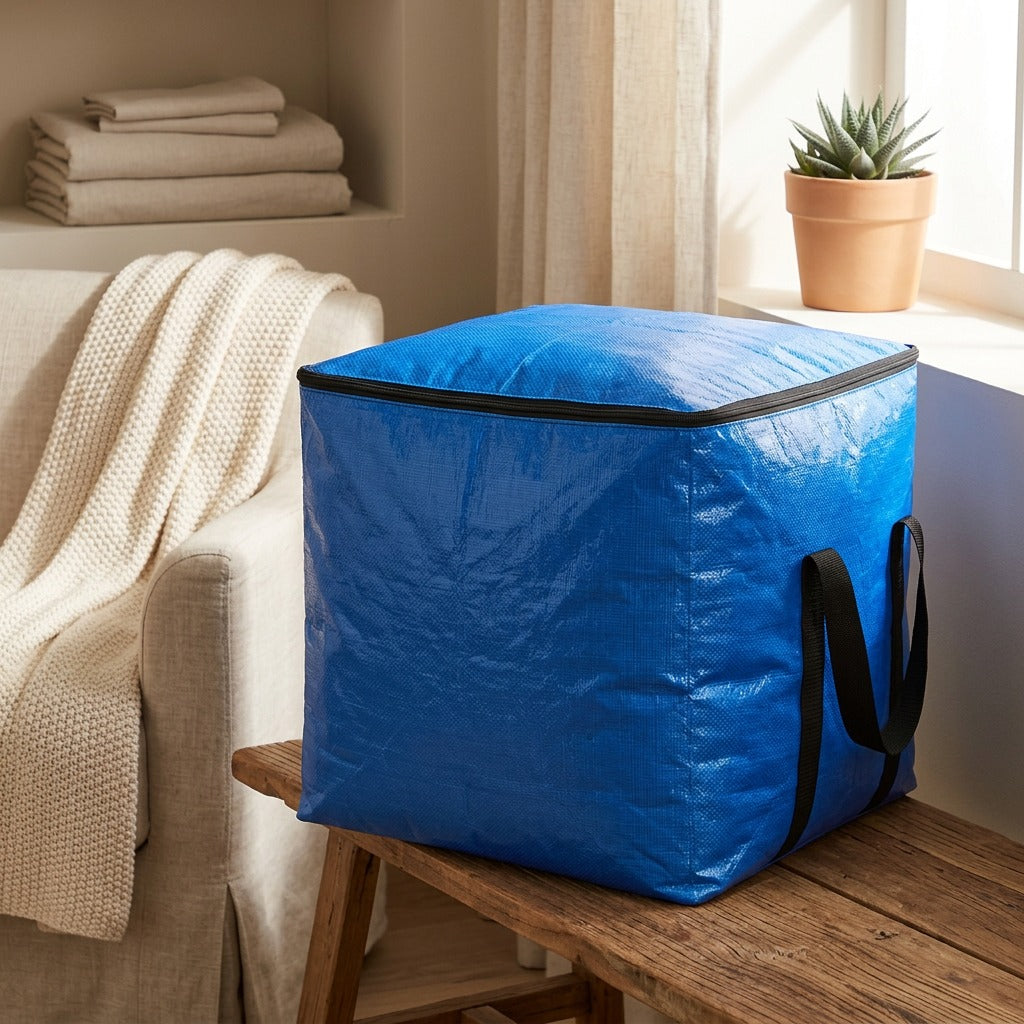Quiltstow™ Laminated Quilt Storage Bag, styled close view