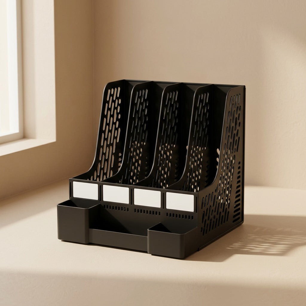 Pagegrid™ Four-Section Plastic File Rack
