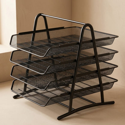 Filetier™ Four-Layer Metal Desktop File Rack