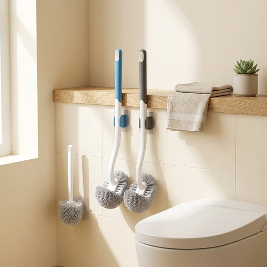 Wallbrush™ Plastic Wall-Mounted Toilet Brush in a calm home setting