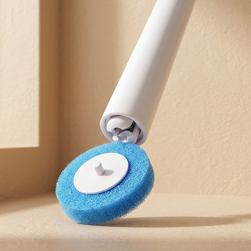 Scrubtoss™ Disposable Plastic Toilet Brush, material and detail close-up