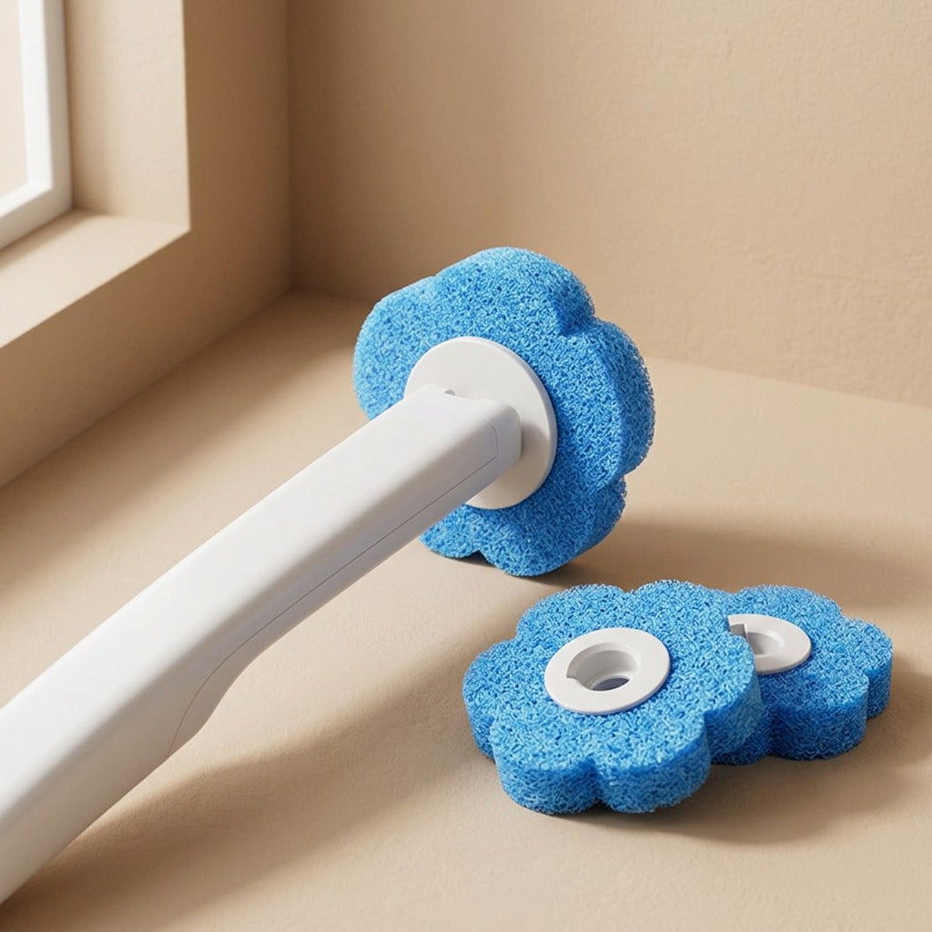 Scrubdrop™ Disposable Plastic Toilet Brush, material and detail close-up