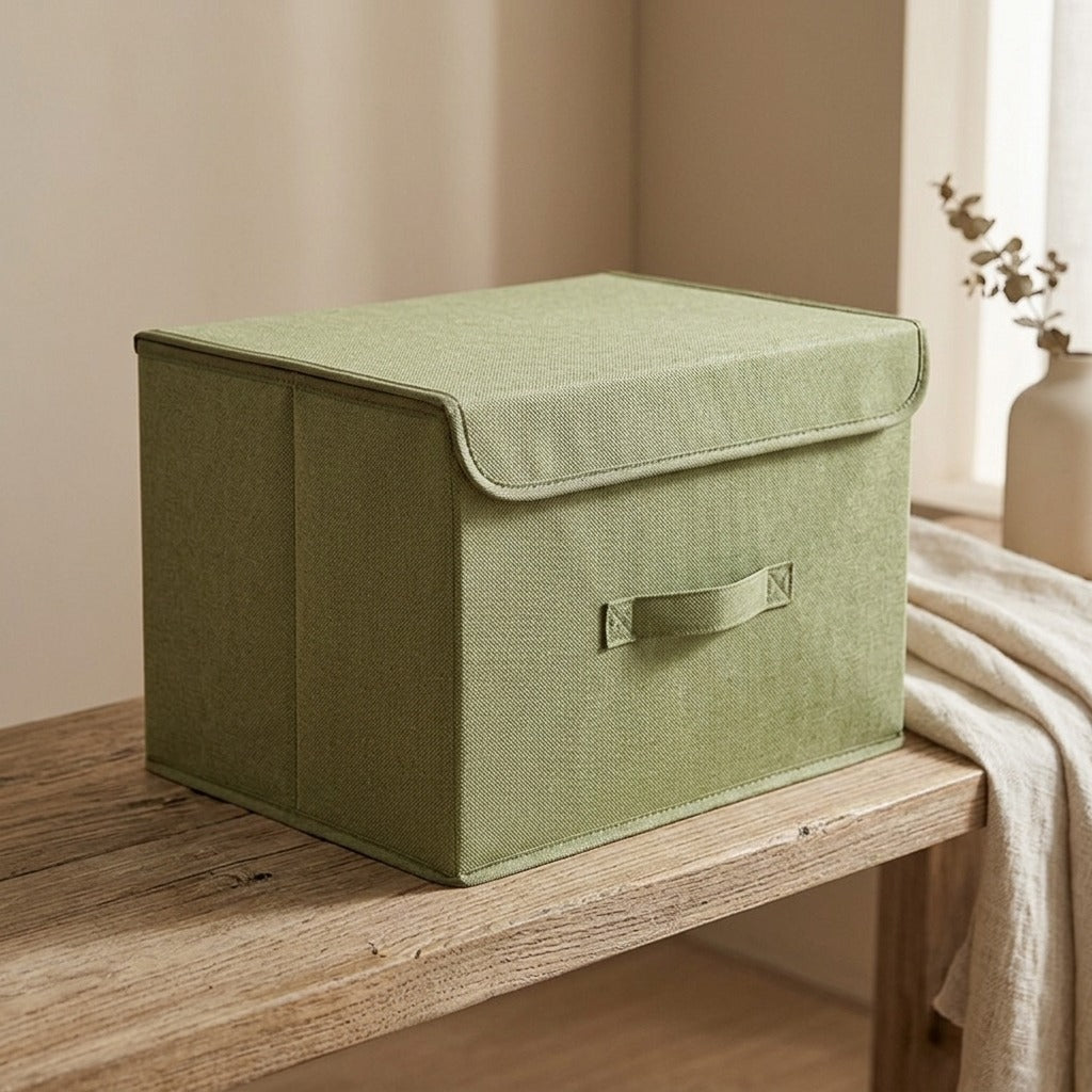 Garmentbox™ Non-Woven Clothes Storage Box With Lid, styled close view