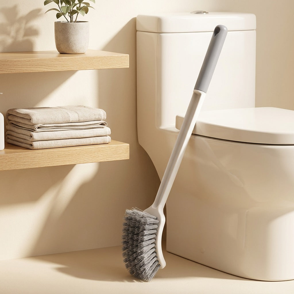 Reachsoft™ Long-Handle Soft-Bristle Toilet Brush in a calm home setting