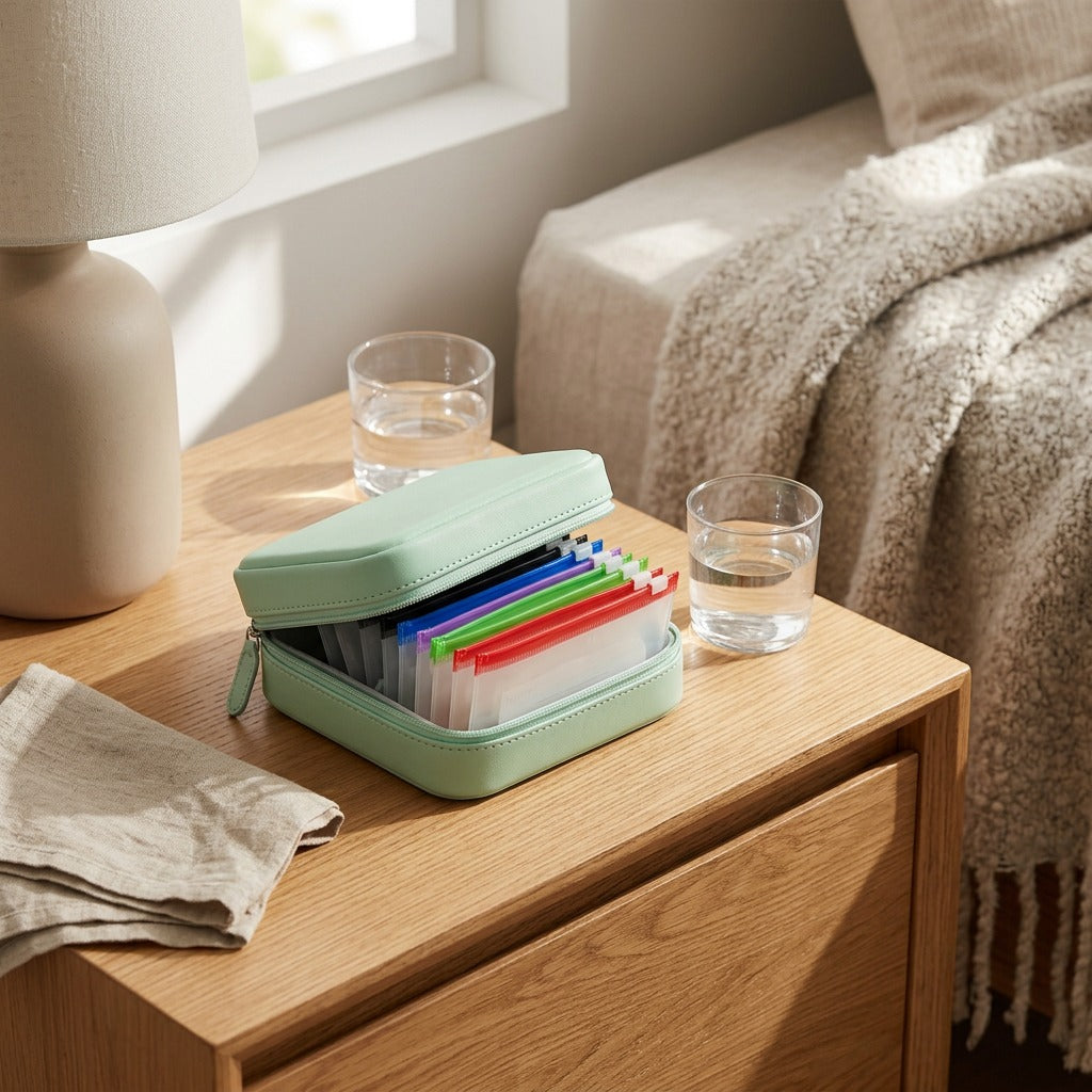 Medistow™ Portable PU Medicine Storage Case, styled close view