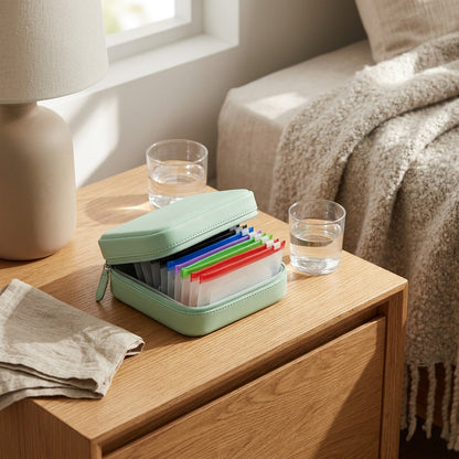 Medistow™ Portable PU Medicine Storage Case, styled close view