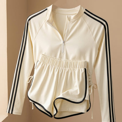 Longtide™ Long-Sleeve Two-Piece Swimsuit, material and detail close-up