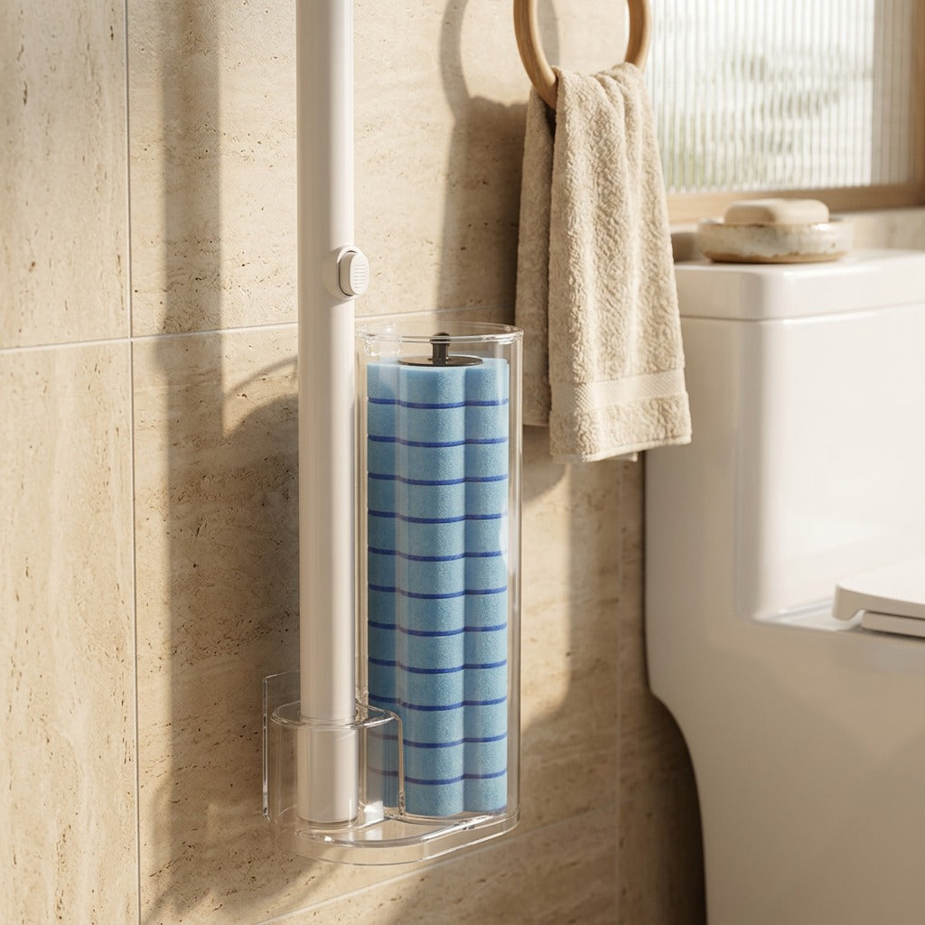 Toiletkit™ Disposable Toilet Cleaning Brush Set, styled close view