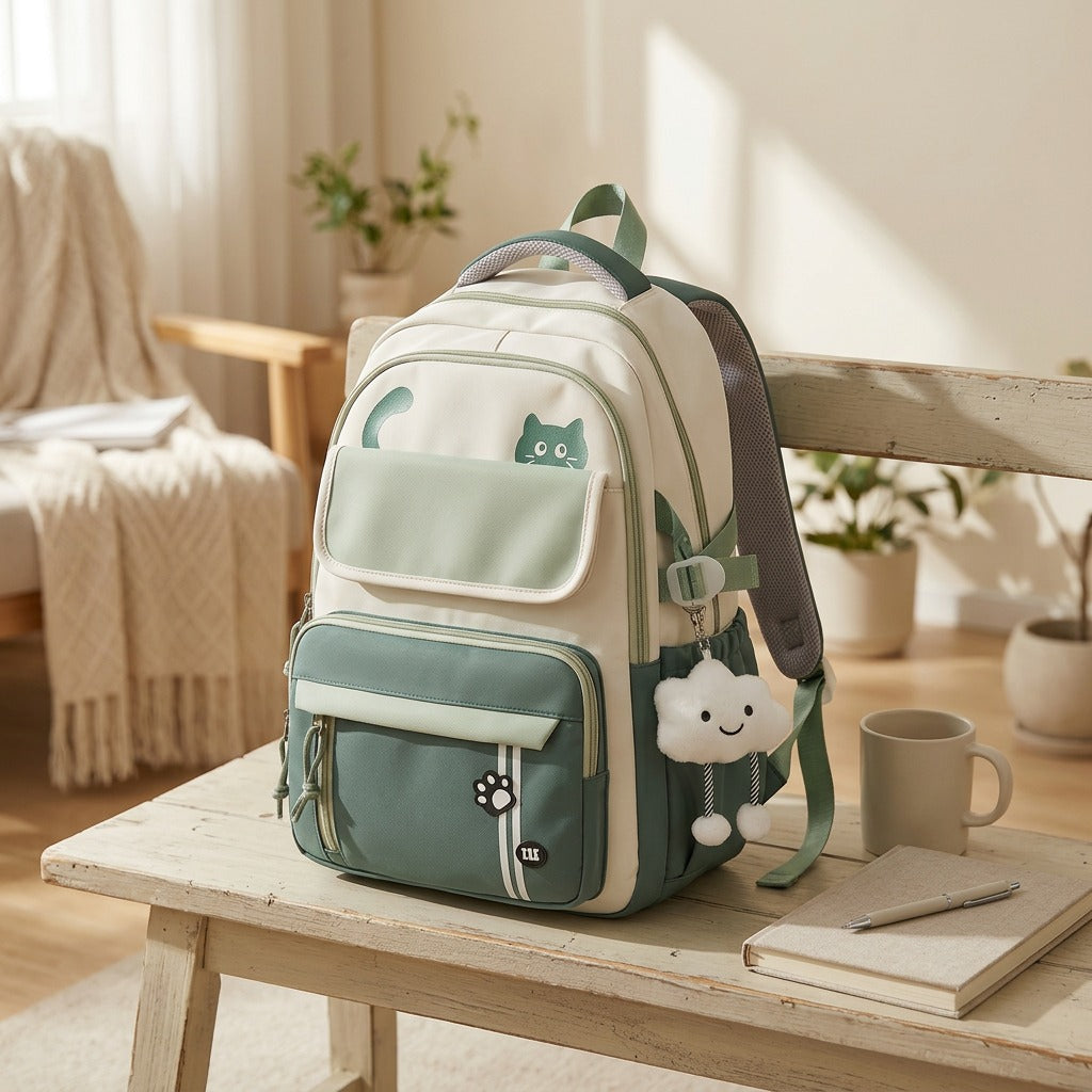 Trailpouch™ Nylon Student Backpack, styled close view