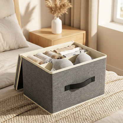 Clothnest™ Foldable Fabric Underwear Storage Box, styled close view