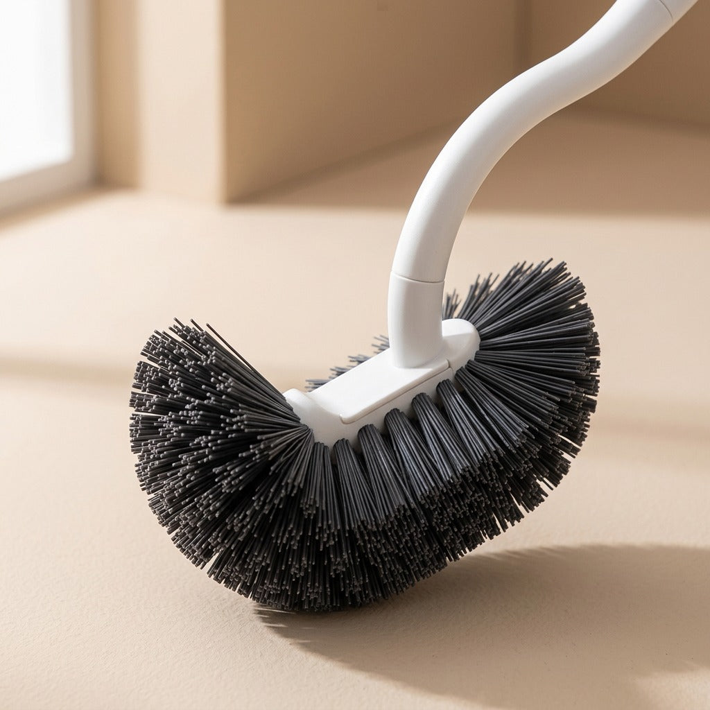 Bowlsweep™ Plastic Toilet Brush With Long Handle, material and detail close-up