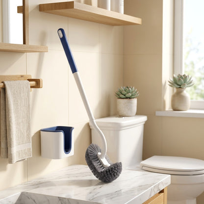 Bowlsweep™ Plastic Toilet Brush With Long Handle in a calm home setting