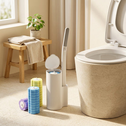 Headswap™ Plastic Toilet Brush With Disposable Heads in a calm home setting