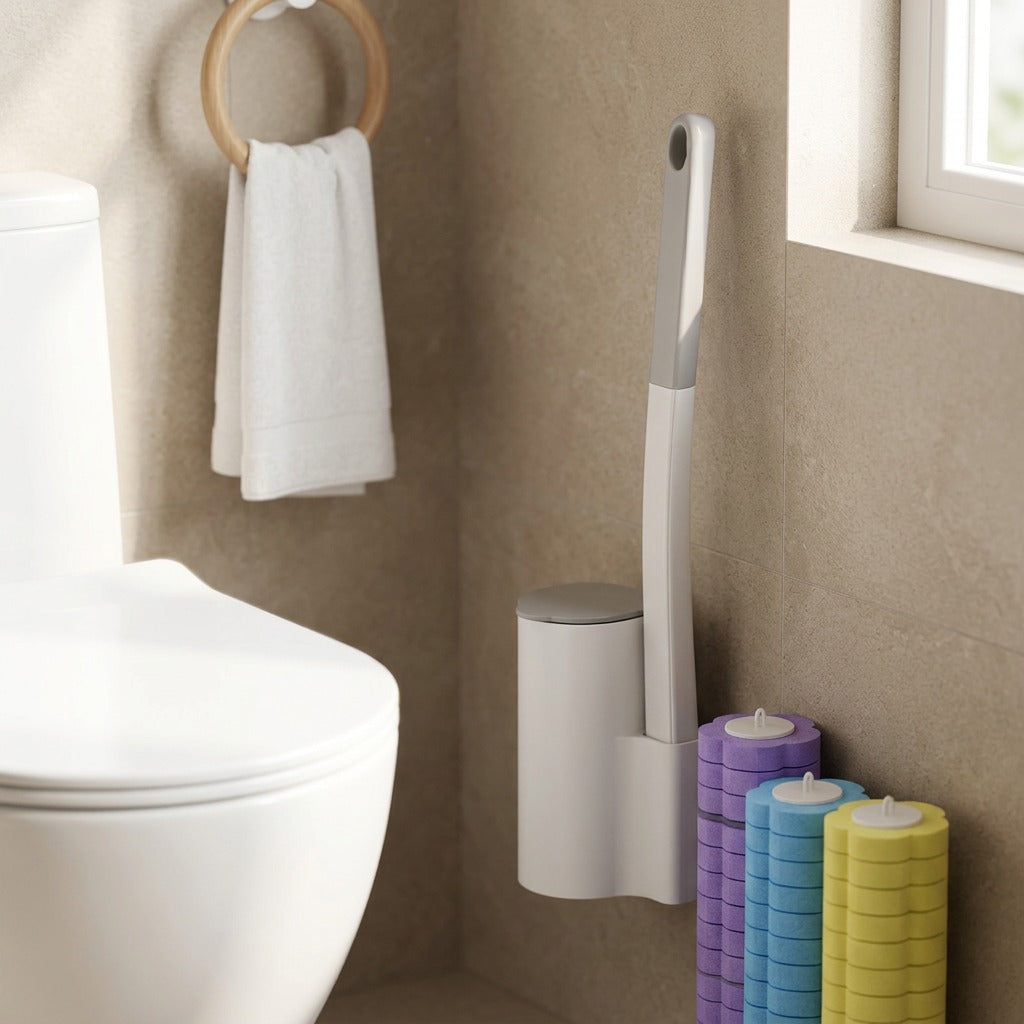 Headswap™ Plastic Toilet Brush With Disposable Heads, styled close view