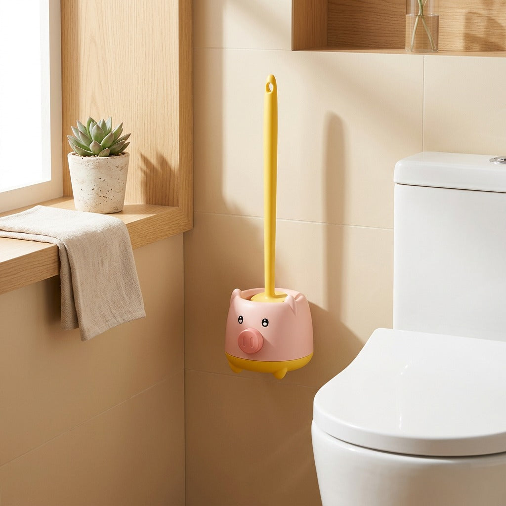 Mountshine™ Plastic Toilet Brush With Wall-Mount Style in a calm home setting