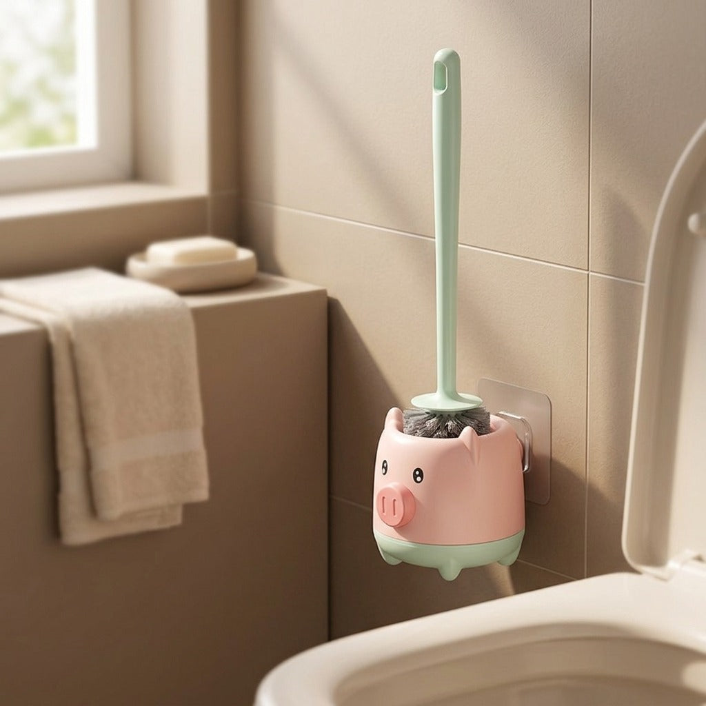 Mountshine™ Plastic Toilet Brush With Wall-Mount Style, styled close view