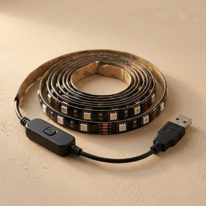 Lightlink™ USB RGB LED Light Strip, material and detail close-up