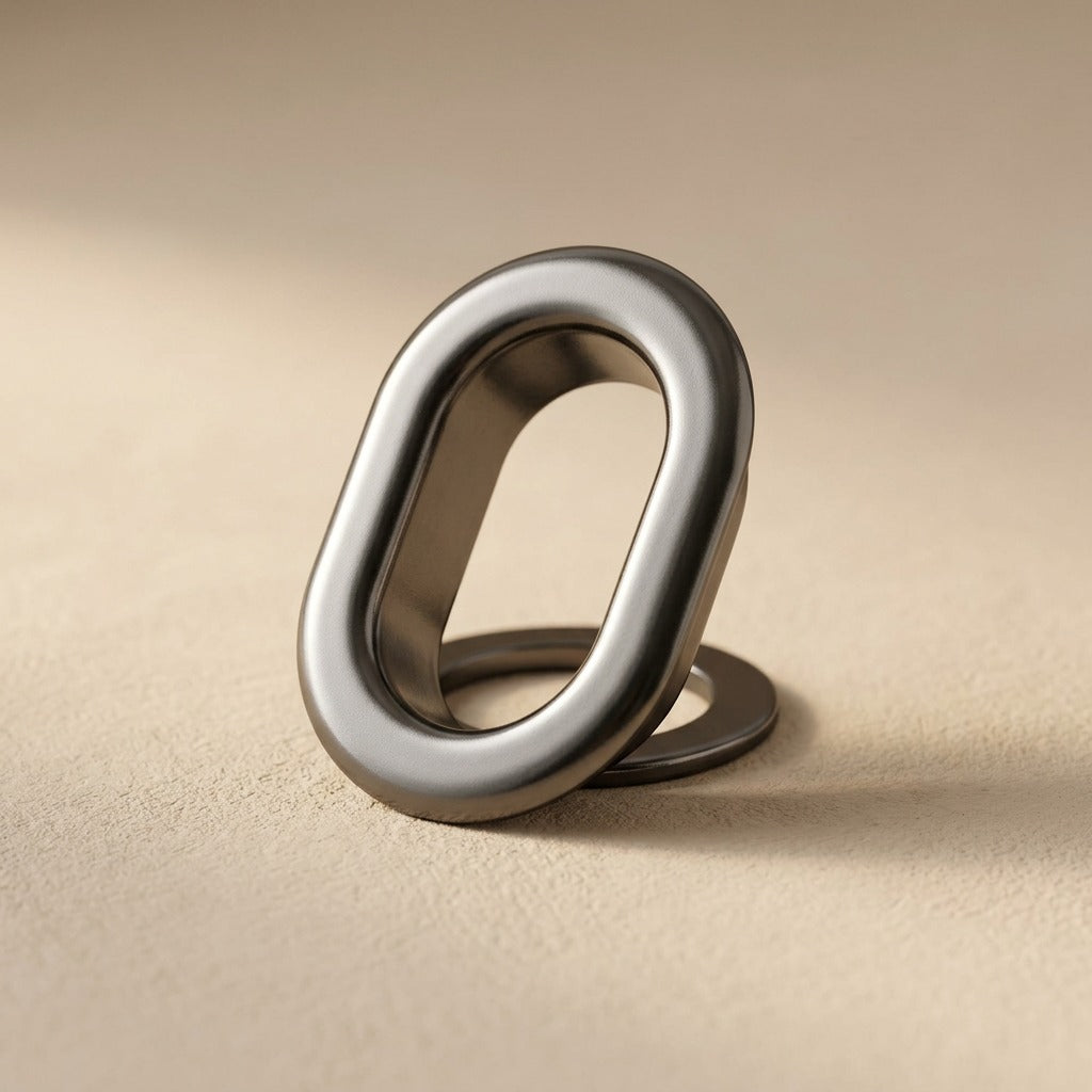 Ovalgrommet™ Oval Eyelet Hardware for Luggage, material and detail close-up