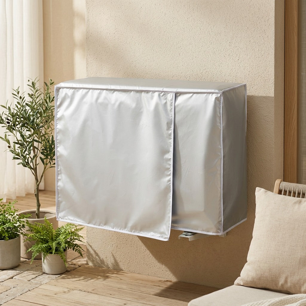 Outercool™ Air Conditioner Outdoor Unit Cover in a calm home setting