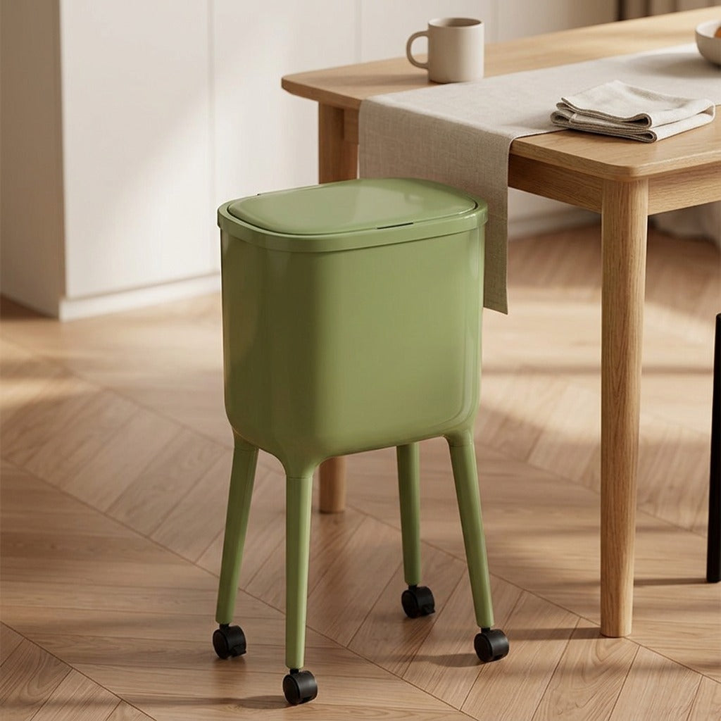 Lidpress™ Push-Open ABS Trash Can With Lid, styled close view