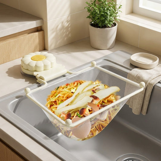 Draincatch™ Sink Garbage Filter Net Rack in a calm home setting
