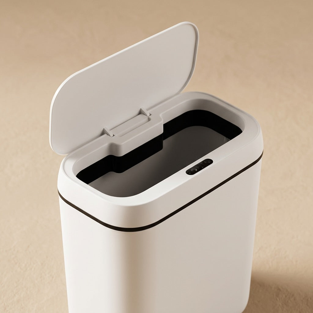 Sensebin™ Inductive Opening Plastic Trash Can, material and detail close-up