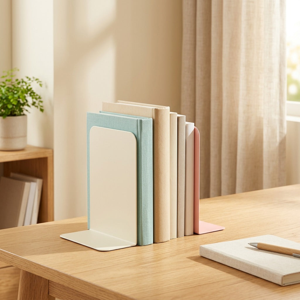 Bookrest™ Metal Book Stand Set of 2 in a calm home setting