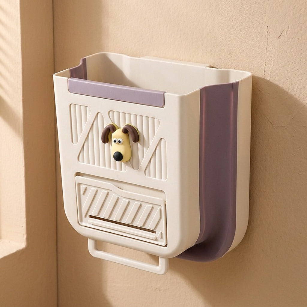 Binflip™ Wall-Mounted Foldable Trash Can, material and detail close-up