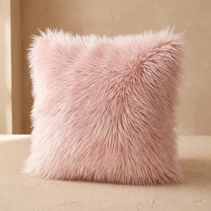 Fleecedrape™ Imitation Wool Pillow Cover, material and detail close-up