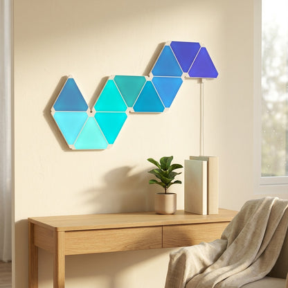 Triangular™ Triangle LED Wall Lamp in a calm home setting