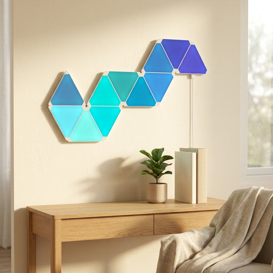 Triangular™ Triangle LED Wall Lamp in a calm home setting
