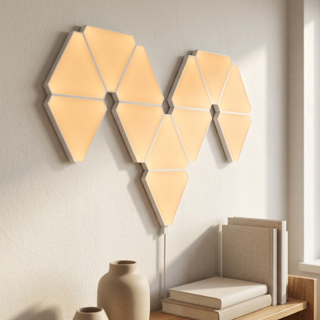Triangular™ Triangle LED Wall Lamp, styled close view